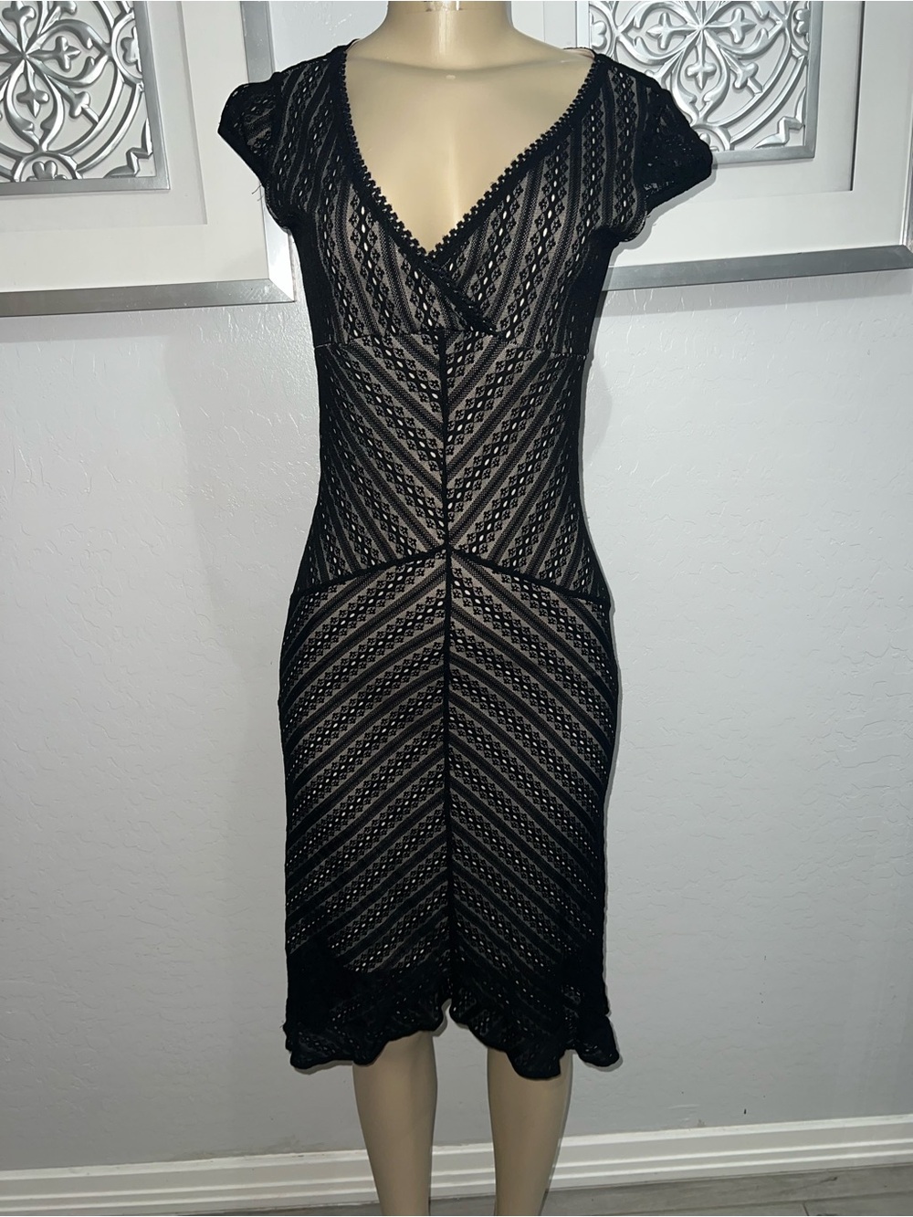 Black Lace Sheath Dress - Classic Women's Dress